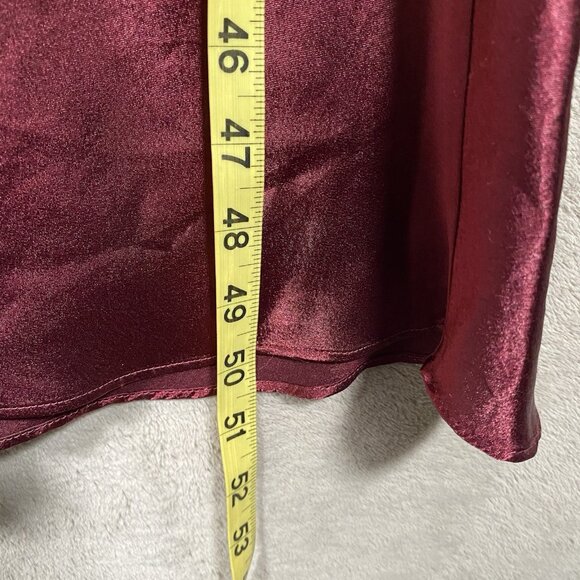 Vintage Christian Dior Satin & Lace Nightgown Size Small Maxi Slip Dress Maroon - Picture 14 of 14